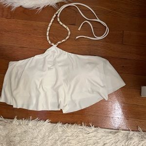 Michael Kors White Halter Bikini Top Small